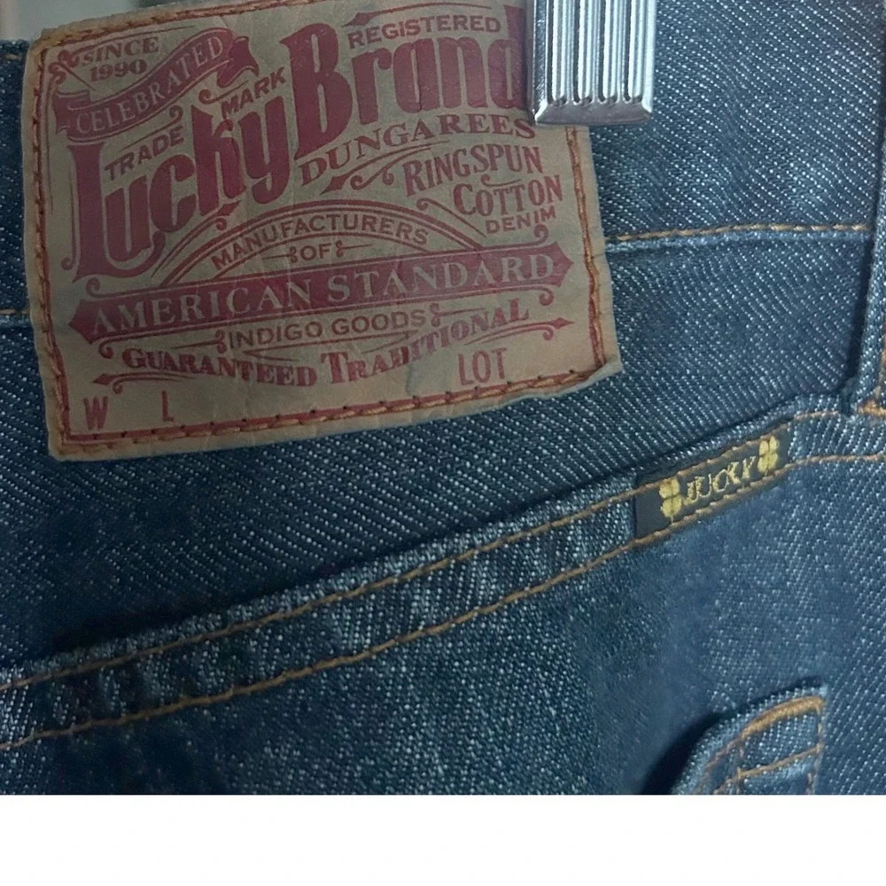 Lucky Brand 181 Relaxed Straight Mens Jeans 34 Short Dark Wash Indigo 7MG1001